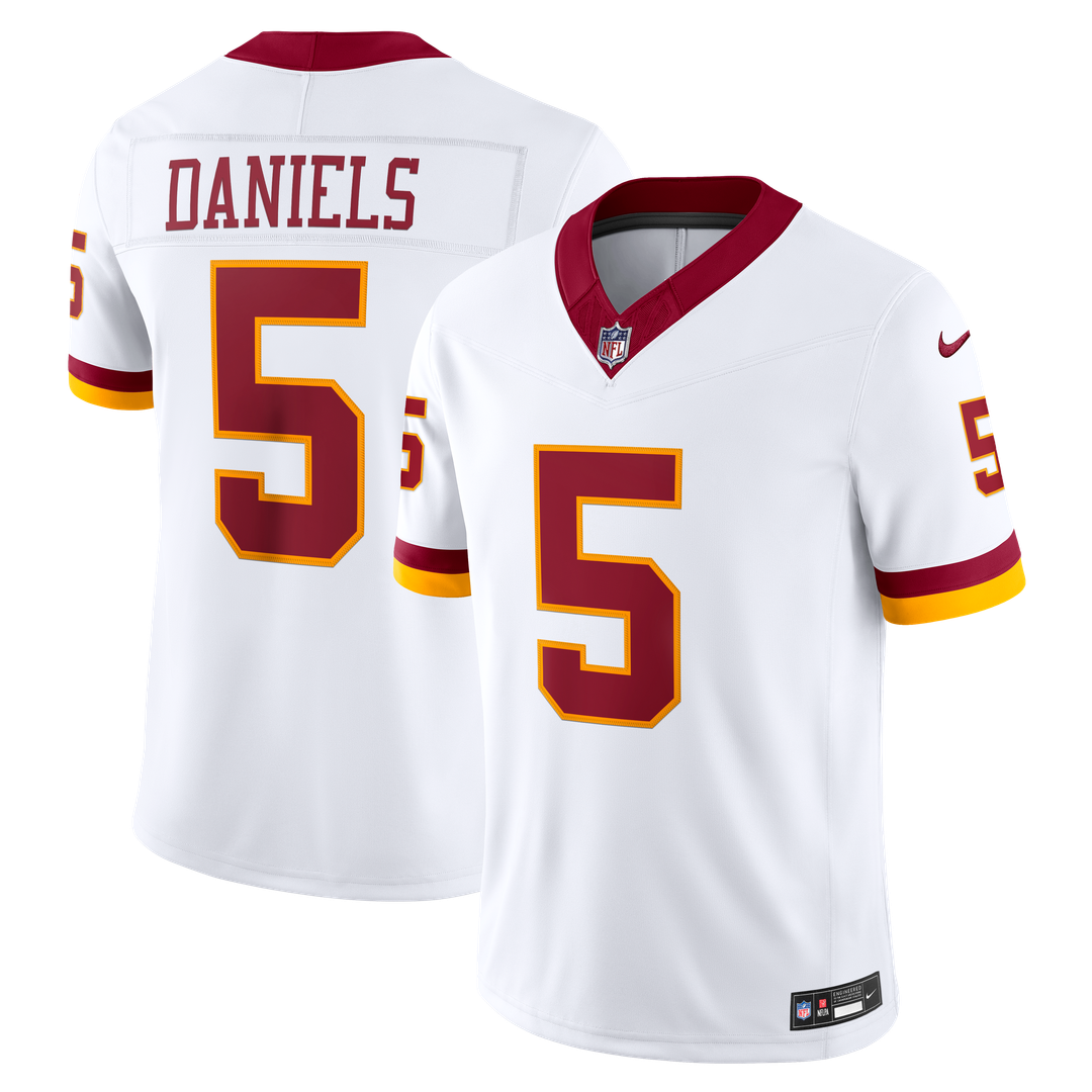 Jayden Daniels Washington Commanders White Vapor F.U.S.E. Stitched Limited Jersey
