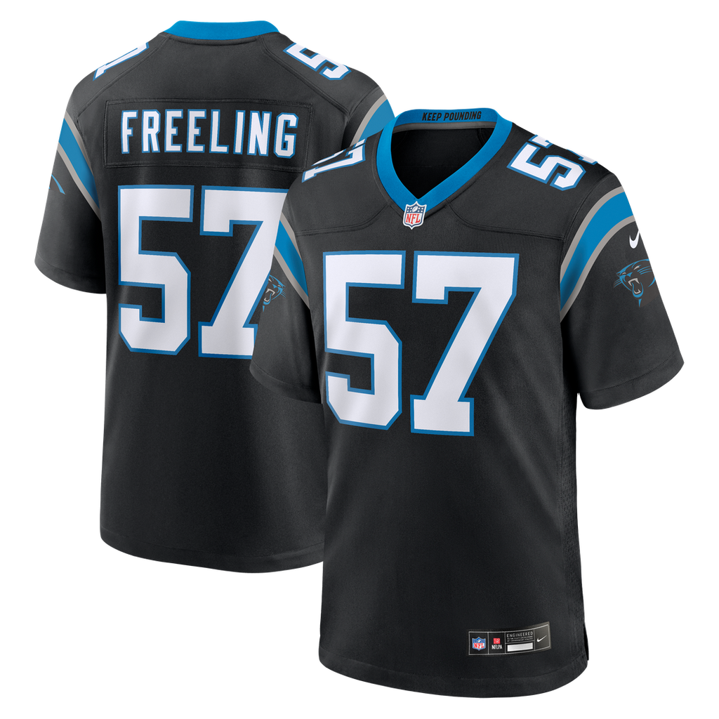 Monroe Freeling Carolina Panthers Black Team Game Jersey