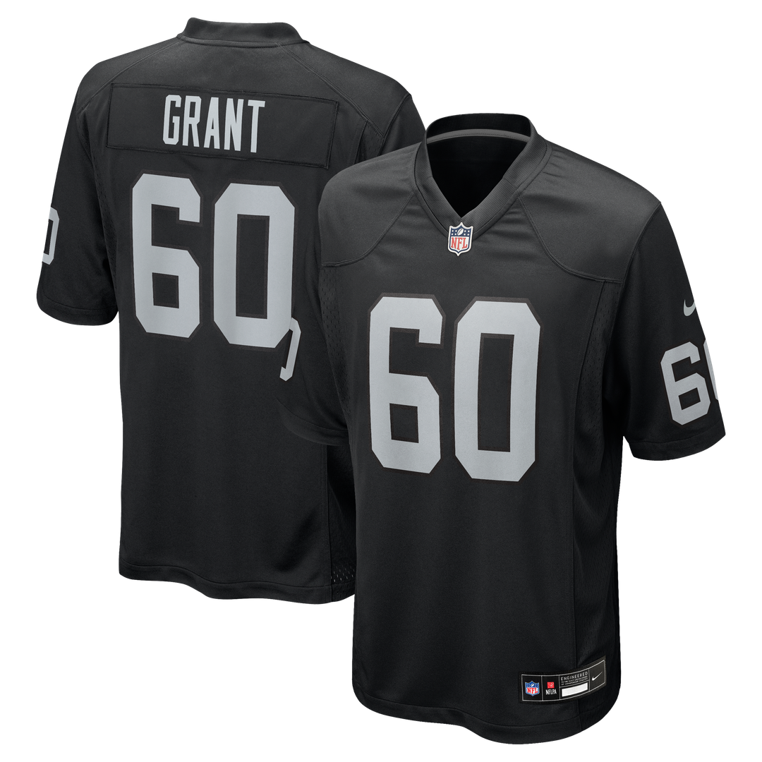 Charles Grant Las Vegas Raiders Black Team Game Jersey