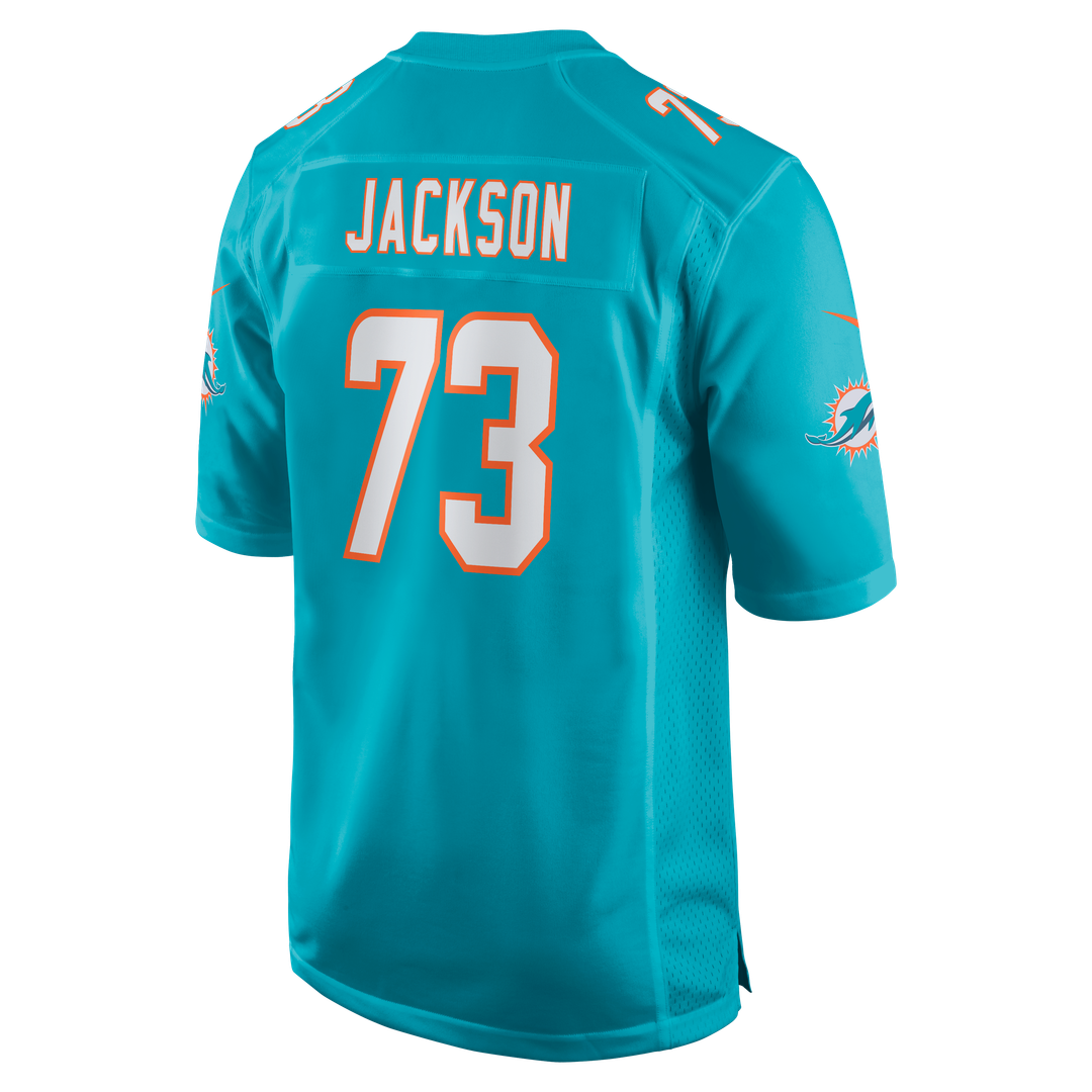 Austin Jackson Miami Dolphins Aqua Game Jersey