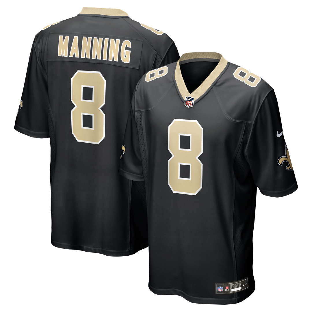 Archie Manning New Orleans Saints Black Game Retired Player Jersey