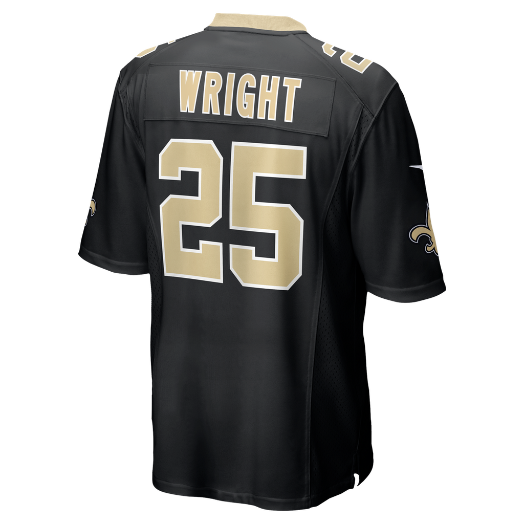 Rejzohn Wright New Orleans Saints Black Team Game Jersey