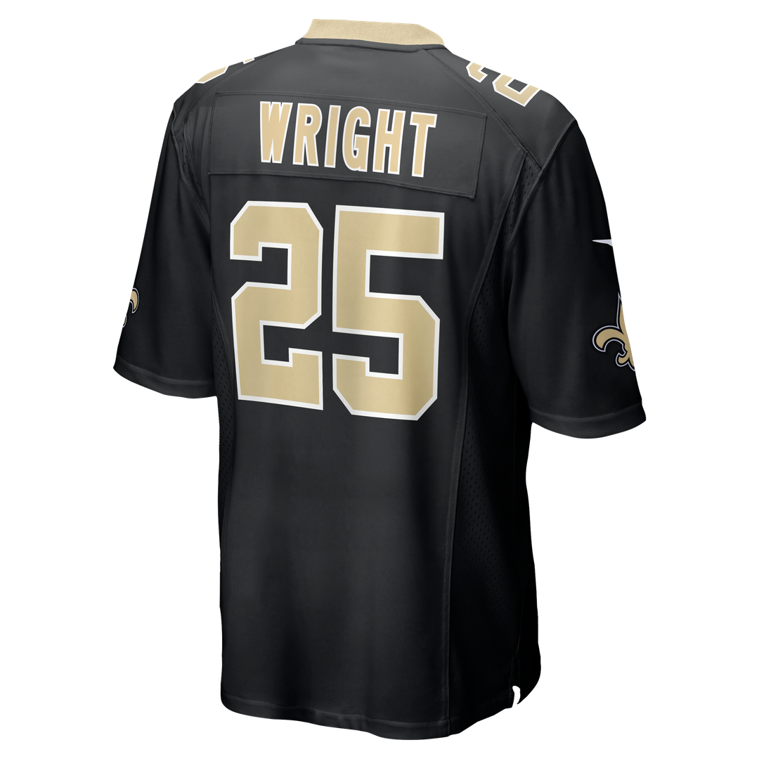 Rejzohn Wright New Orleans Saints Black Team Game Jersey