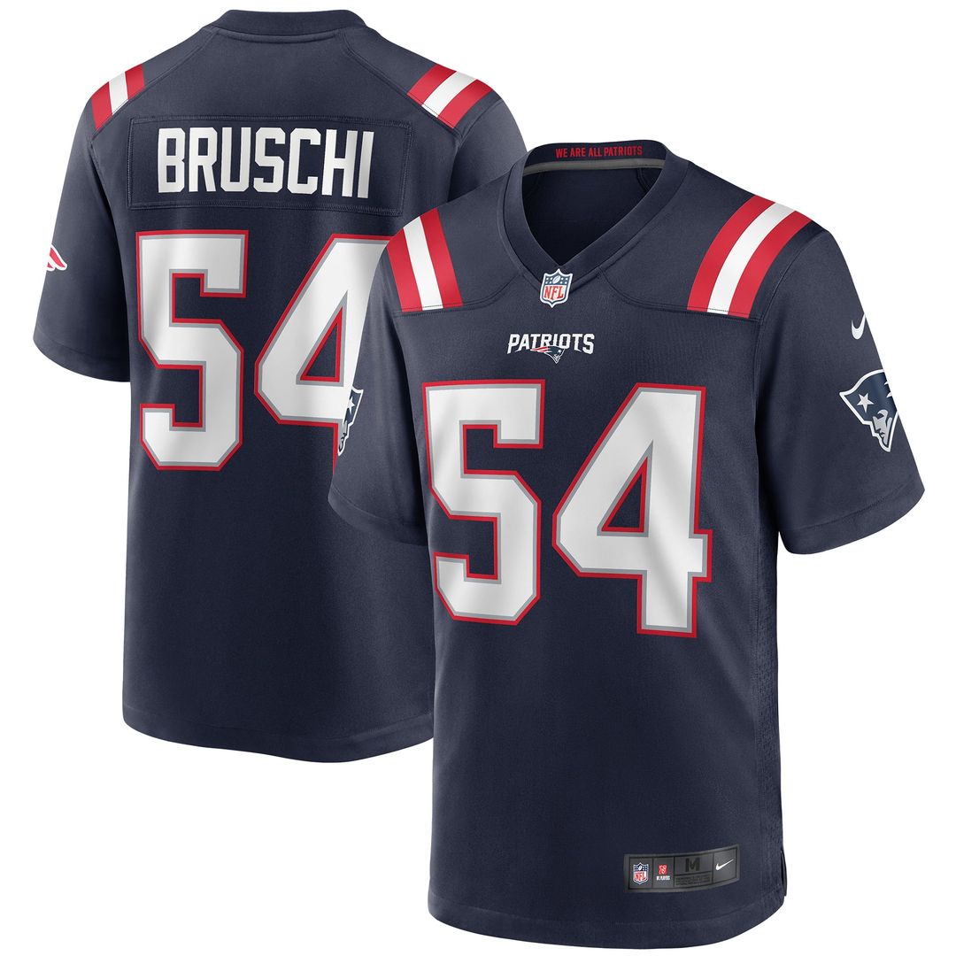Tedy Bruschi New England Patriots Navy Game Retired Player Jersey
