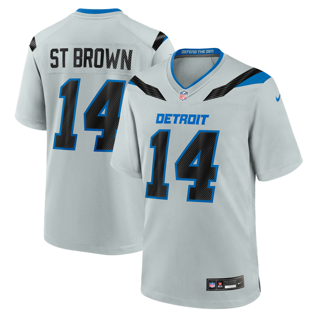 Amon-Ra St. Brown Detroit Lions Silver 2026 Rivalries Collection Game Jersey