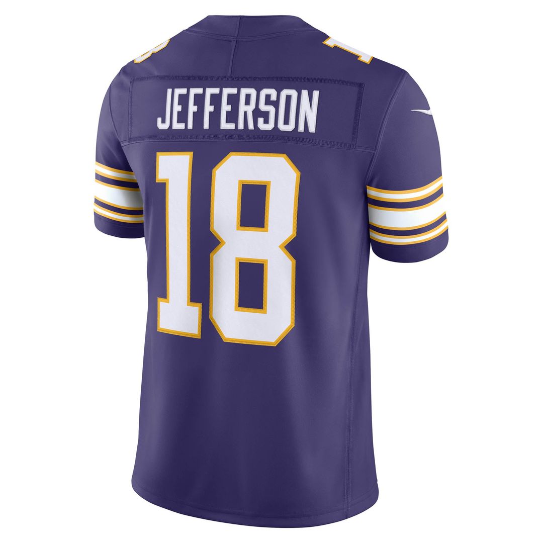 Justin Jefferson Minnesota Vikings Purple Alternate Classic Vapor F.U.S.E. Stitched Limited Jersey