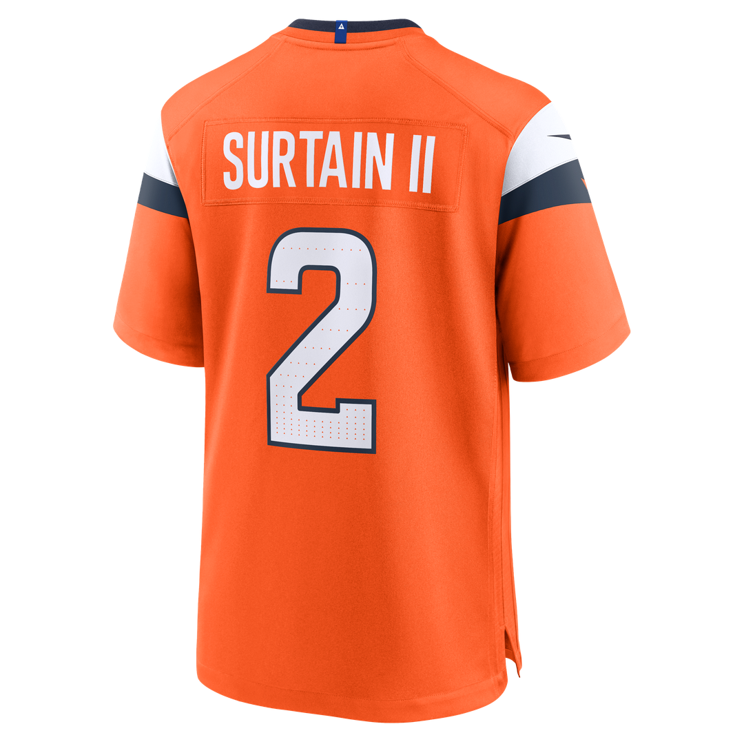 Patrick Surtain II Denver Broncos Orange Team Game Jersey