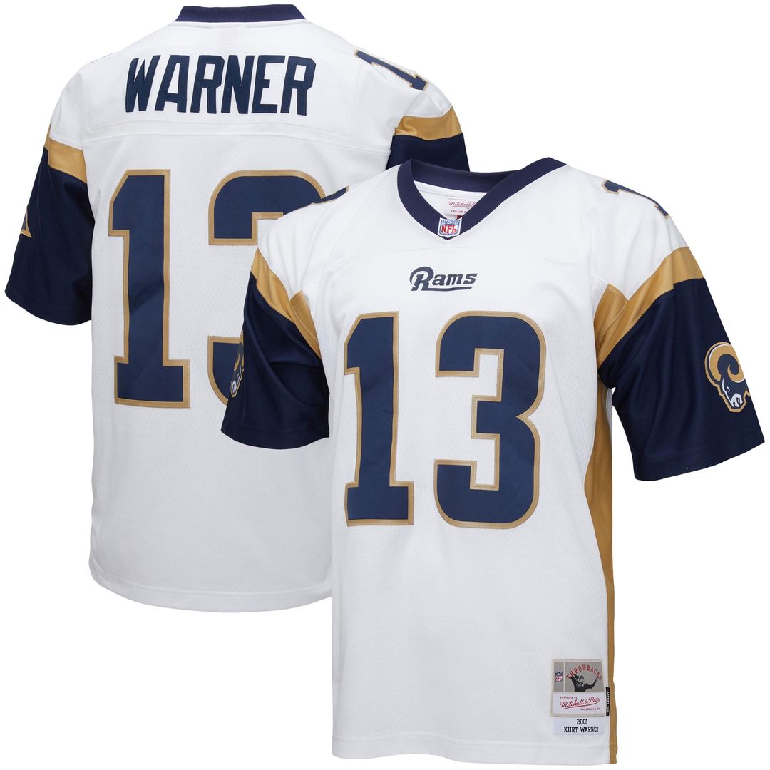 Kurt Warner Los Angeles Rams White Big & Tall 2001 Retired Player Replica Jersey