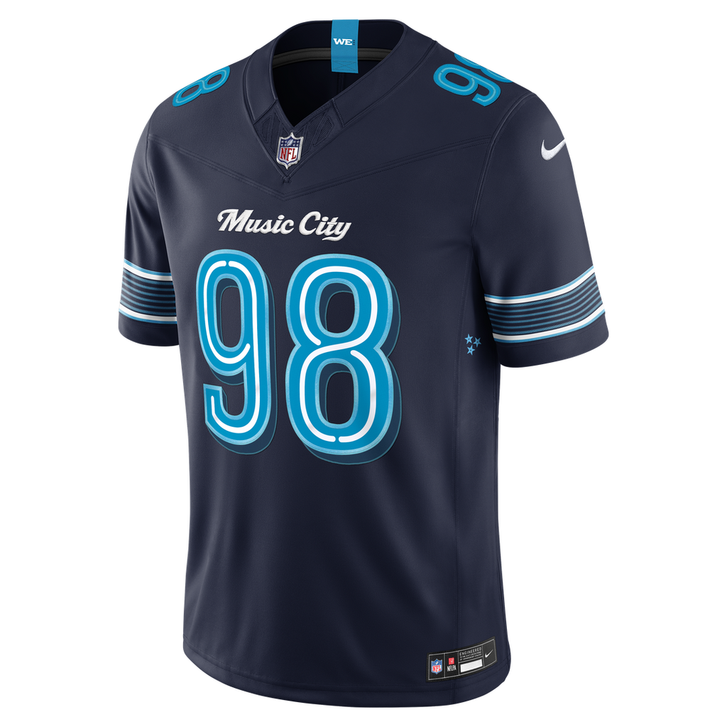 Jeffery Simmons Tennessee Titans Navy 2026 Rivalries Collection Stitched Limited Jersey