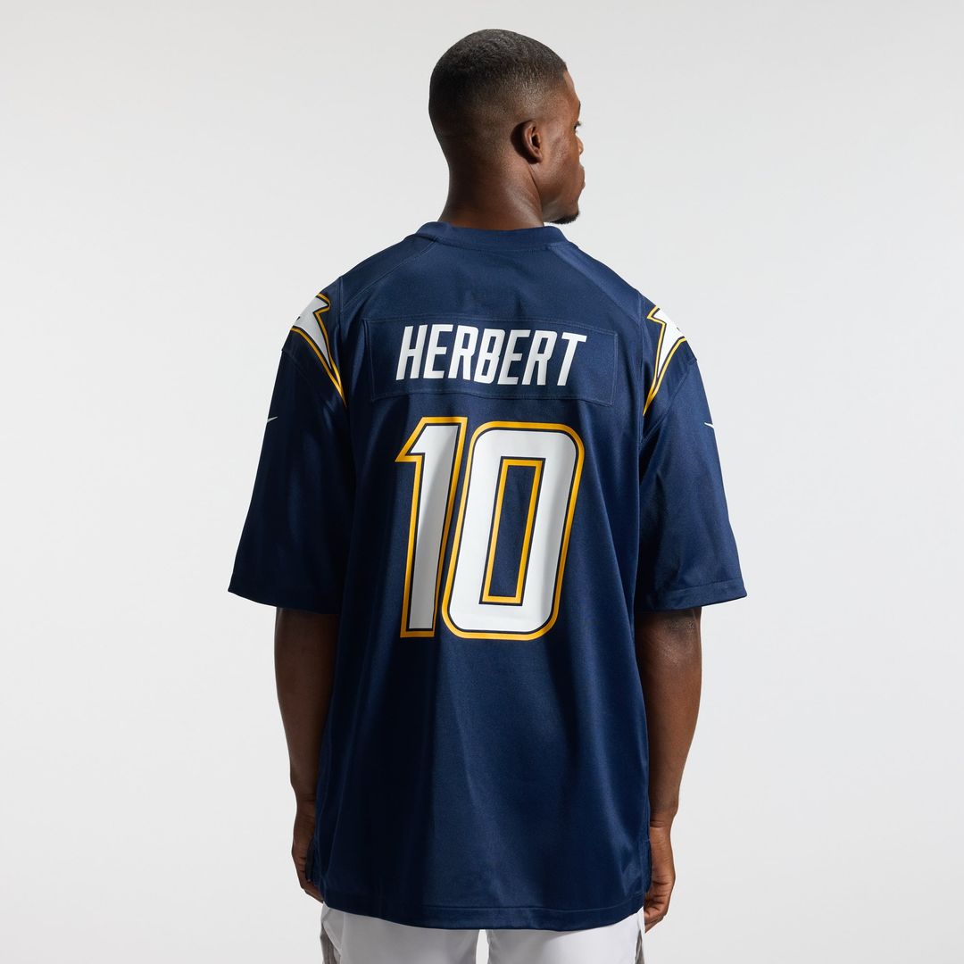 Justin Herbert Los Angeles Chargers Gold Alternate Charger Power Game Player Jersey
