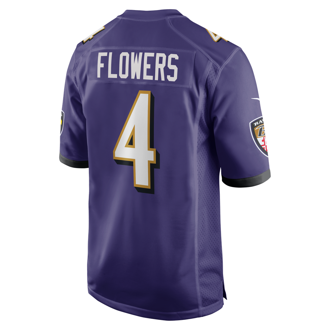 Zay Flowers Baltimore Ravens Purple Game Jersey