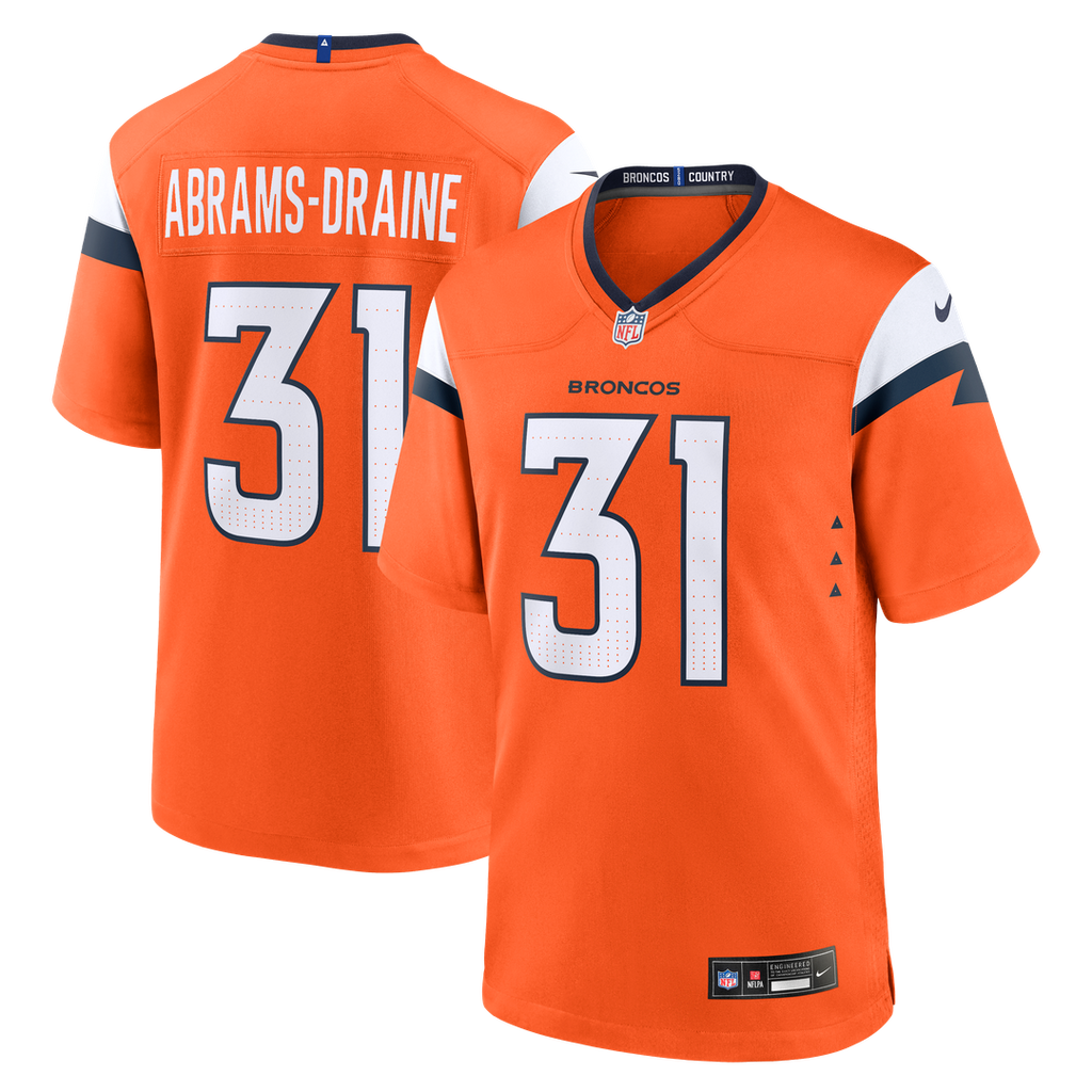Kris Abrams-Draine Denver Broncos Orange Team Game Jersey
