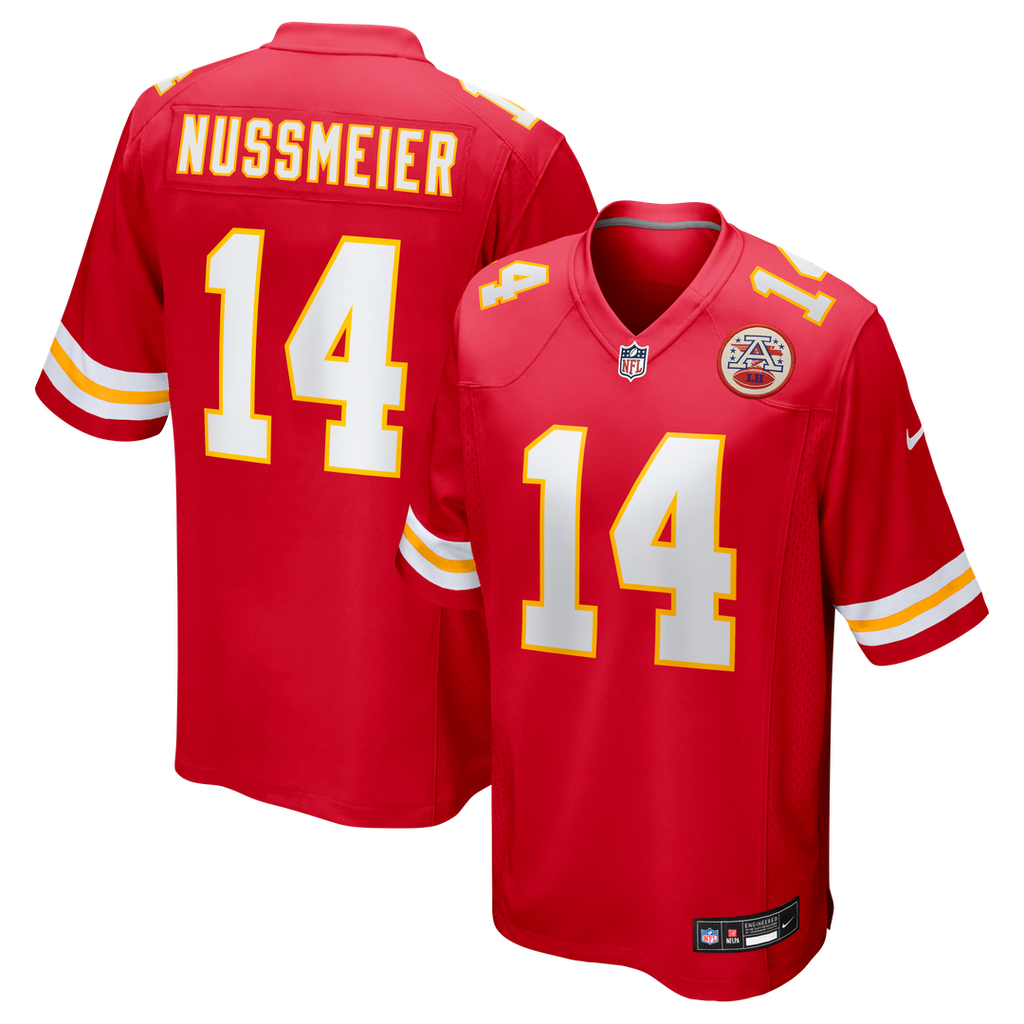 Garrett Nussmeier Kansas City Chiefs Red Game Jersey