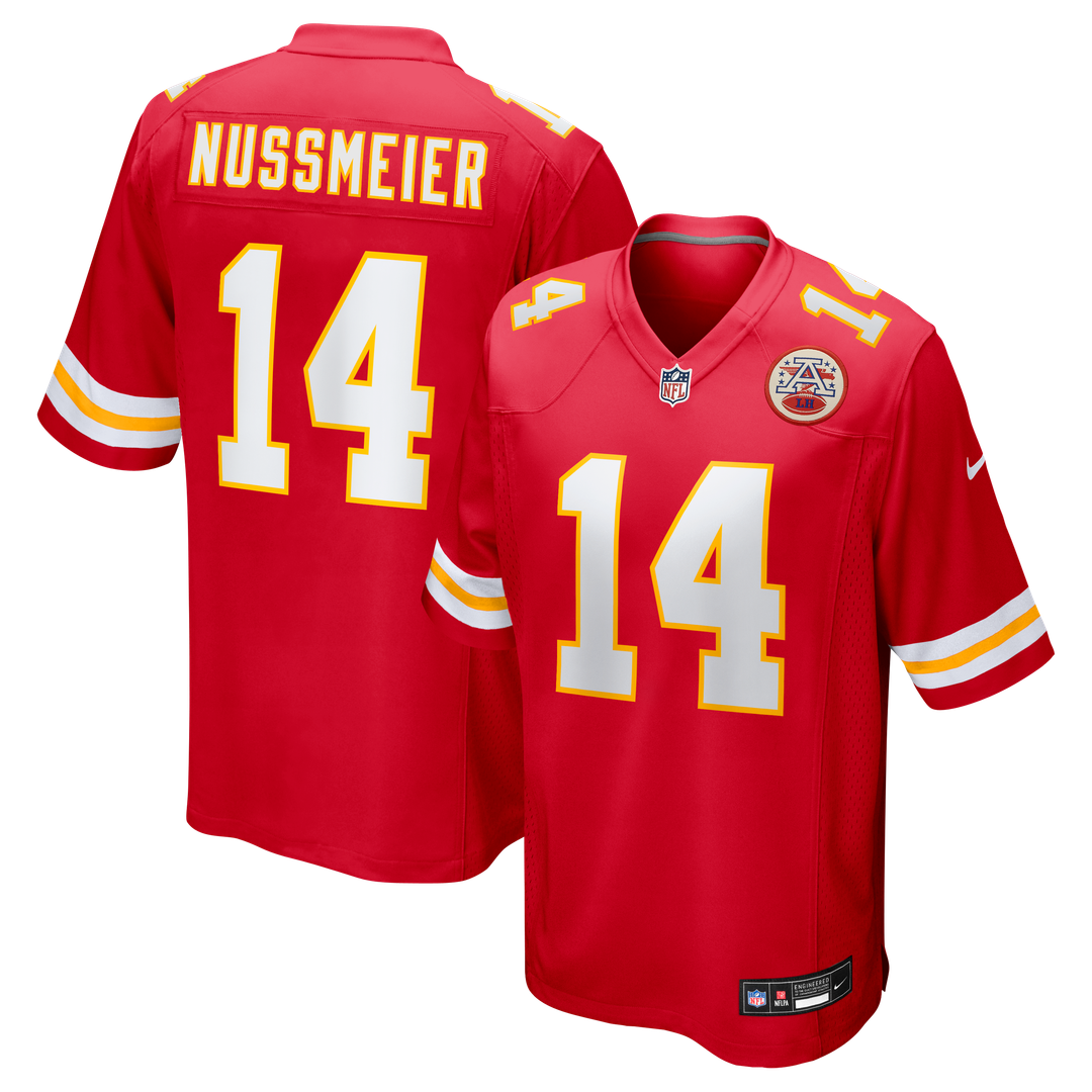 Garrett Nussmeier Kansas City Chiefs Red Game Jersey