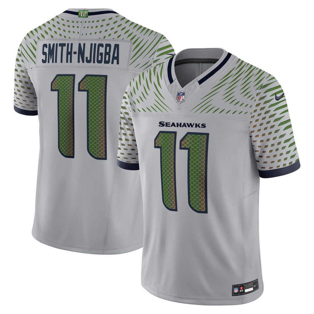 Jaxon Smith-Njigba Seattle Seahawks Gray Rivalries Collection Stitched Limited Jersey