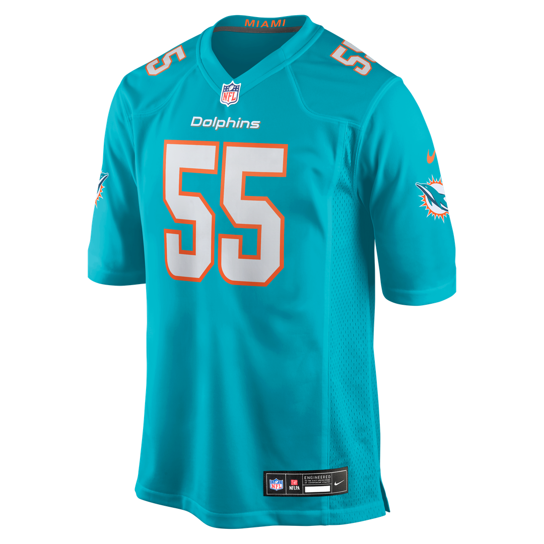 Aaron Brewer Miami Dolphins Aqua Game Jersey