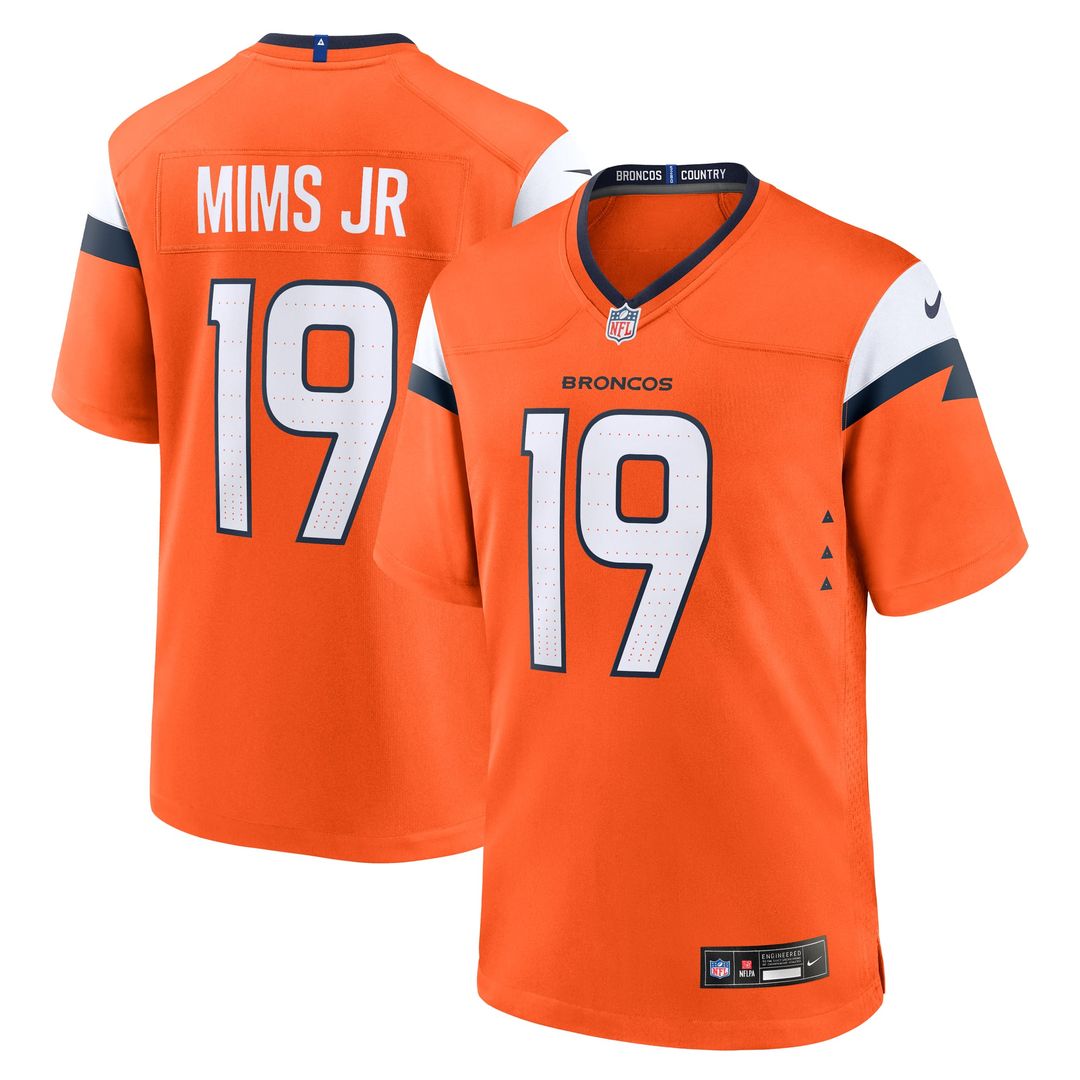 Marvin Mims Jr Denver Broncos Orange Team Game Jersey
