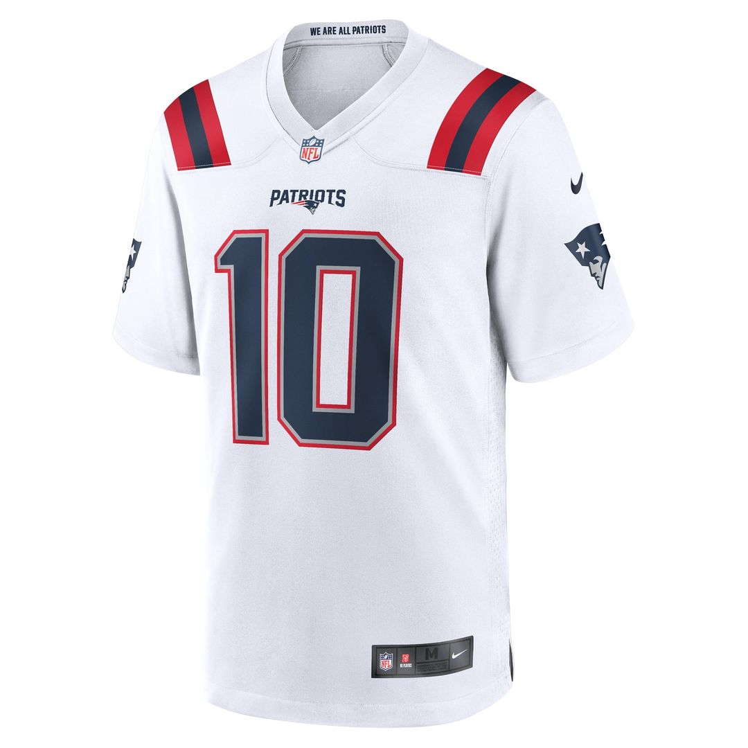 Drake Maye New England Patriots White Player Game Jersey