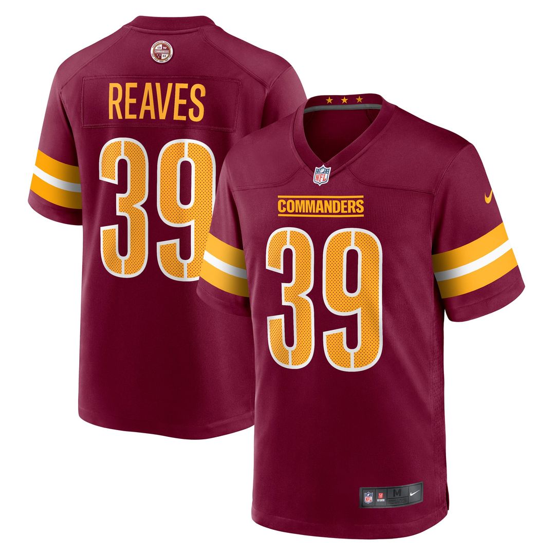 Jeremy Reaves Washington Commanders Burgundy Game Jersey