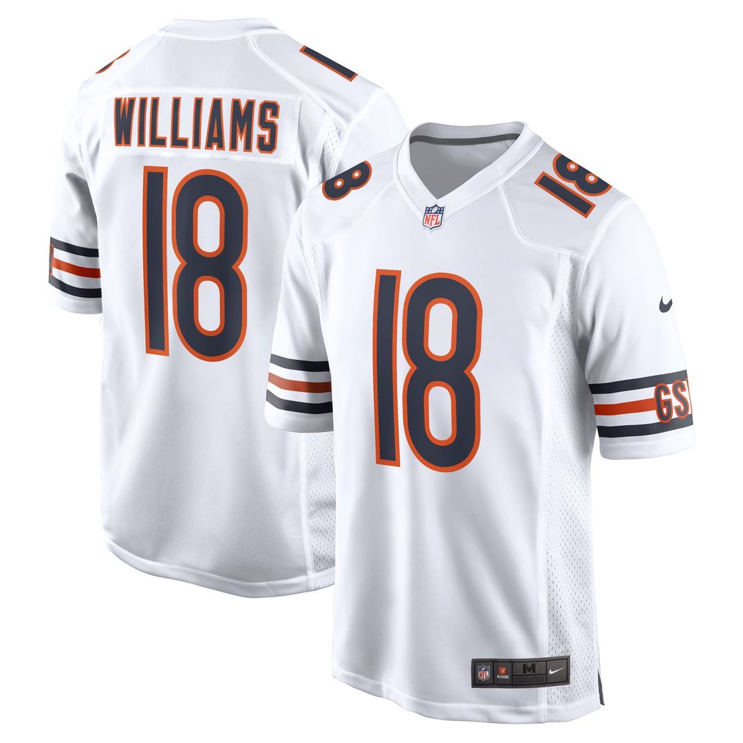 Caleb Williams Chicago Bears White First Round Pick Player Game Jersey