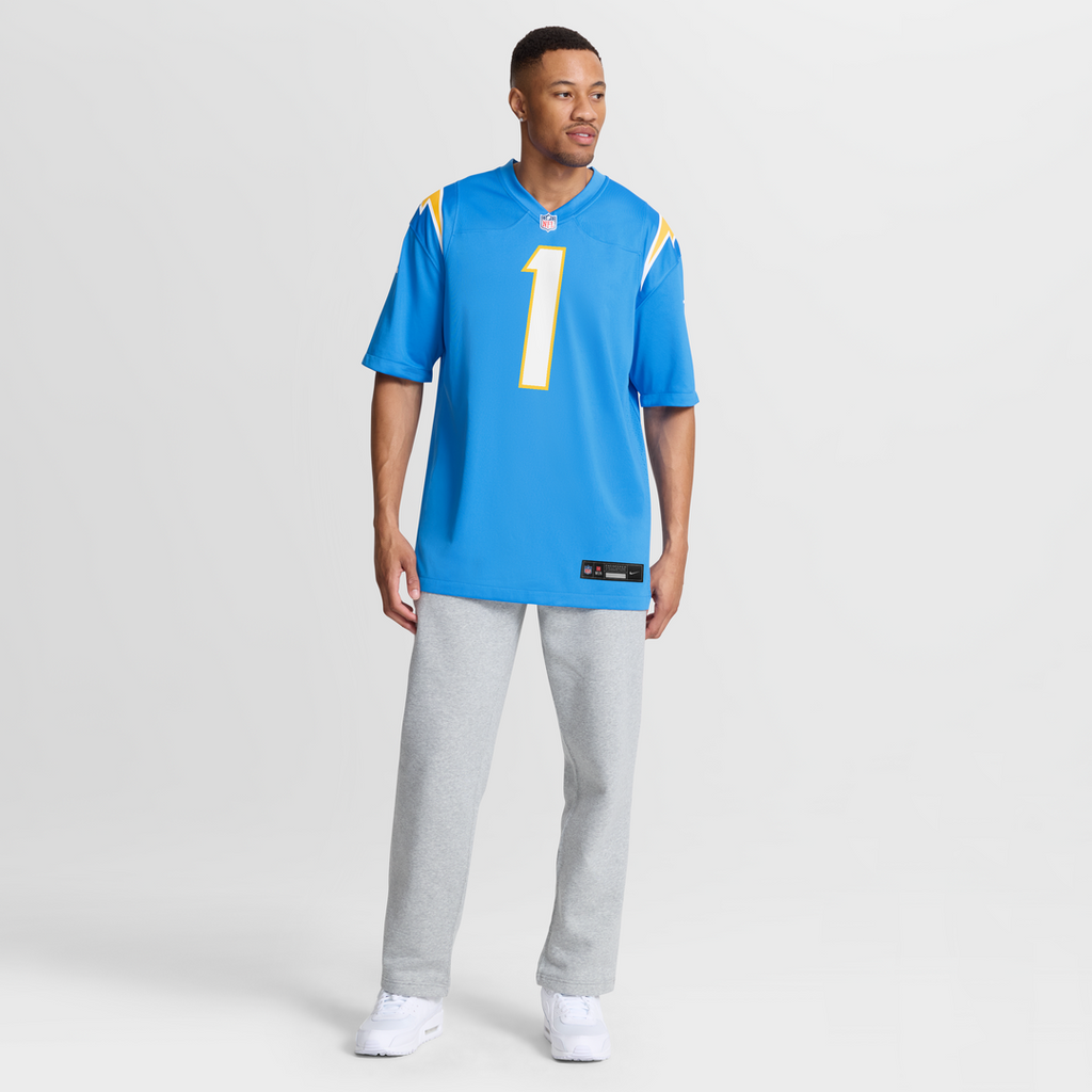 Los Angeles Chargers Number 1 Dad Powder Blue Game Jersey