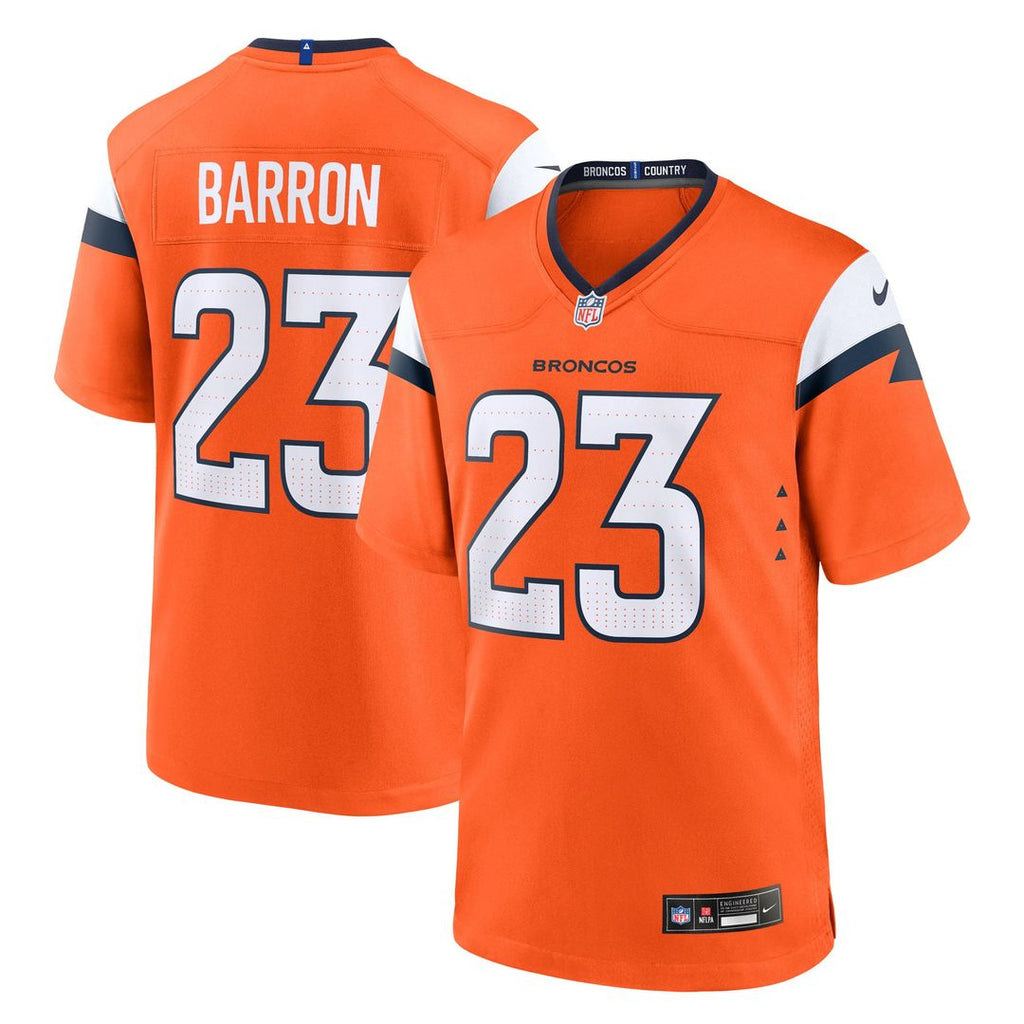 Jahdae Barron Denver Broncos Orange Team Game Jersey