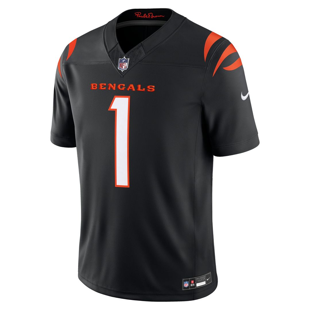 Ja'Marr Chase Cincinnati Bengals Black Team Vapor F.U.S.E. Stitched Limited Jersey