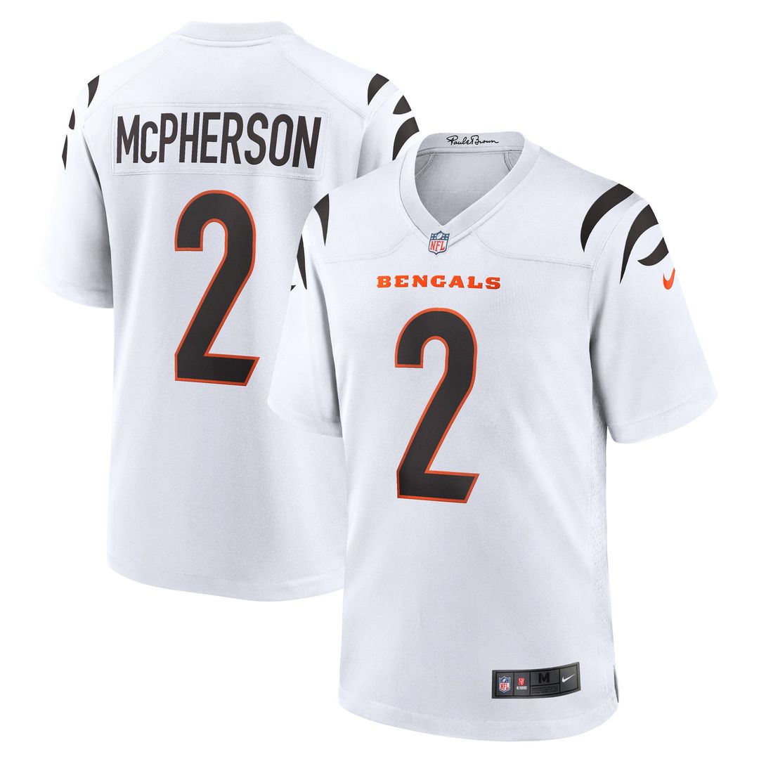 Evan McPherson Cincinnati Bengals White Game Player Jersey