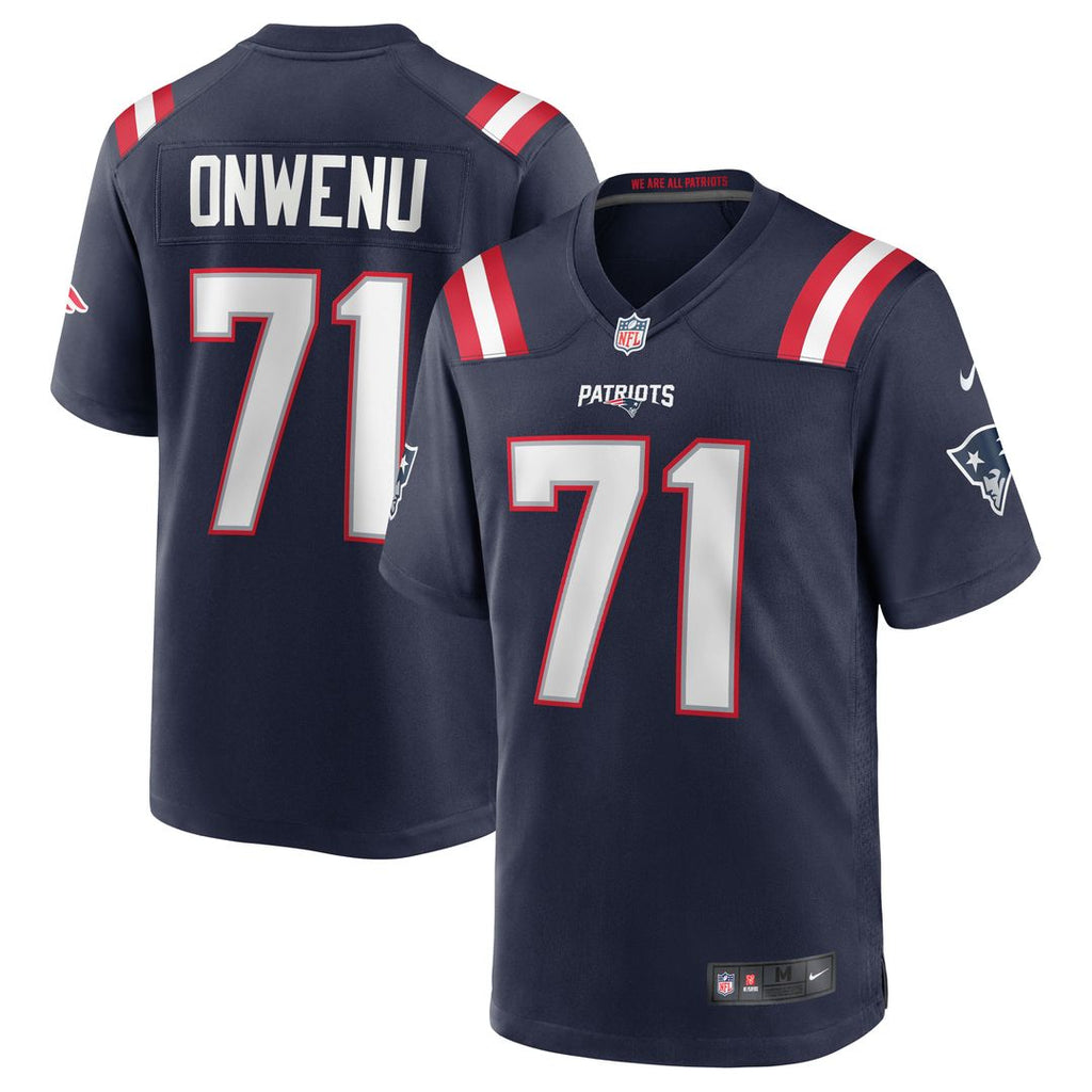 Mike Onwenu New England Patriots Navy Team Game Jersey