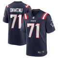 Mike Onwenu New England Patriots Navy Team Game Jersey