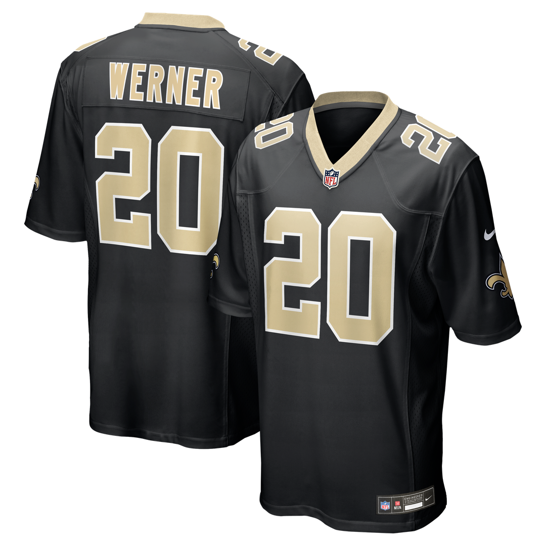 Pete Werner New Orleans Saints Black Game Jersey