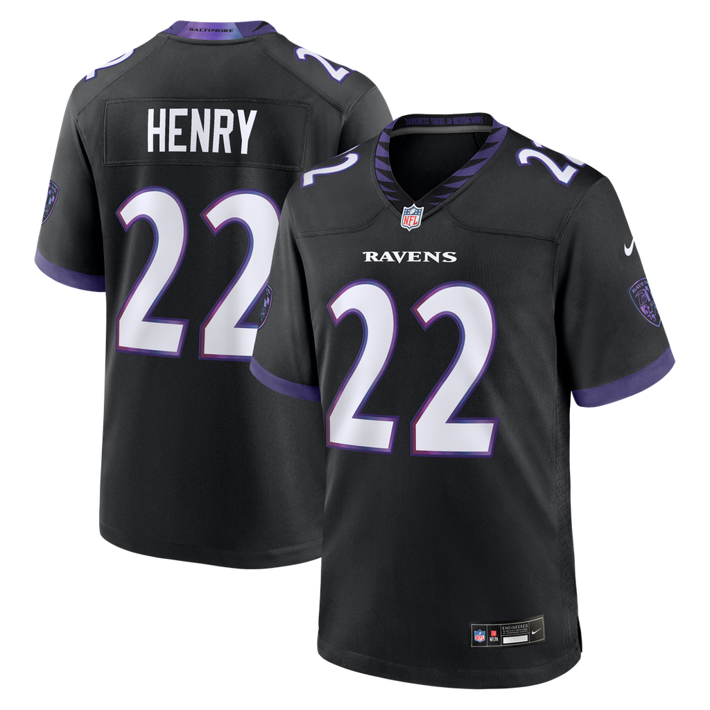 Derrick Henry Baltimore Ravens Black Alternate Game Jersey