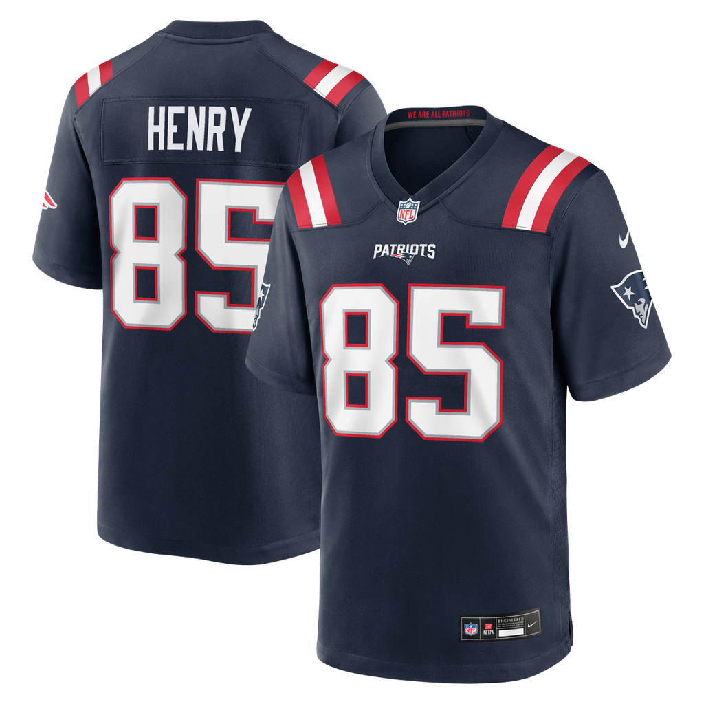 Hunter Henry New England Patriots Navy Team Game Jersey