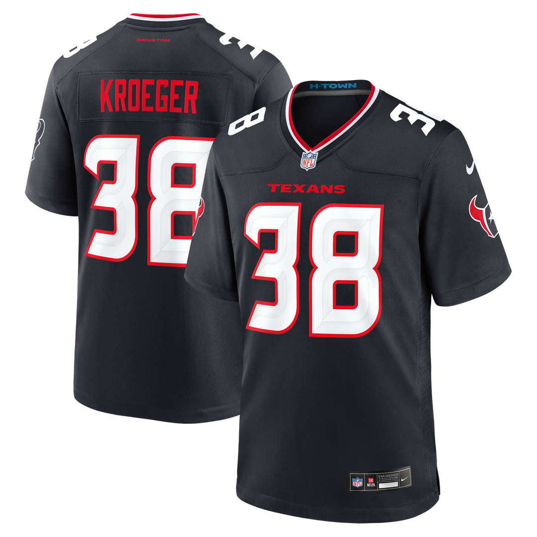 Kai Kroeger Houston Texans Navy Team Game Jersey