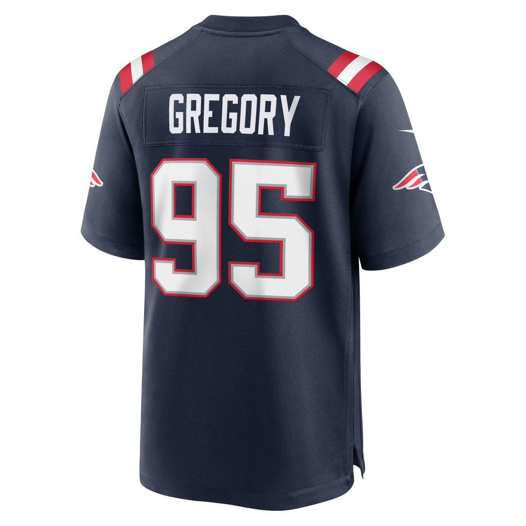 Eric Gregory New England Patriots Navy Team Game Jersey