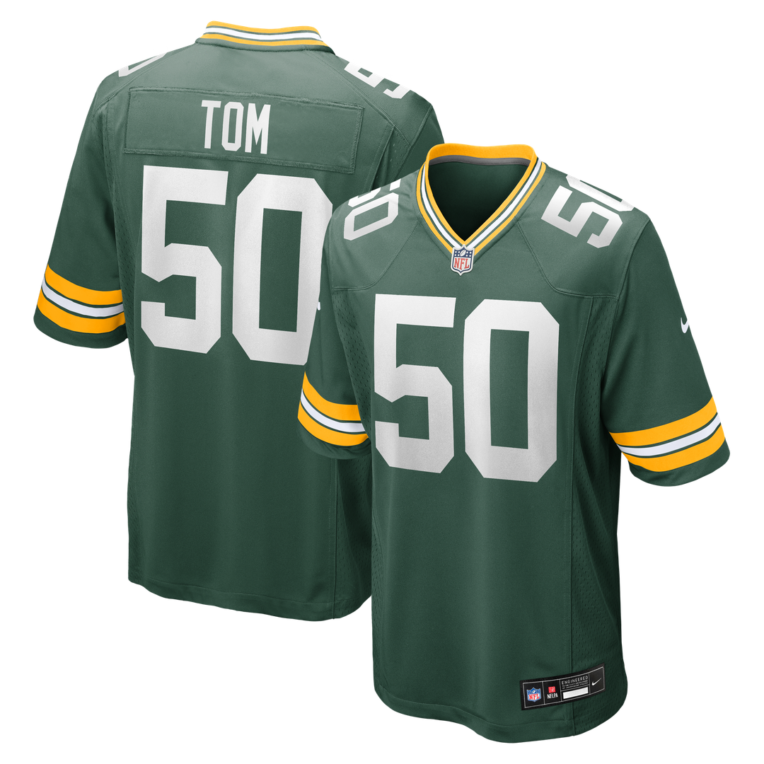 Zach Tom Green Bay Packers Green Game Player Jersey