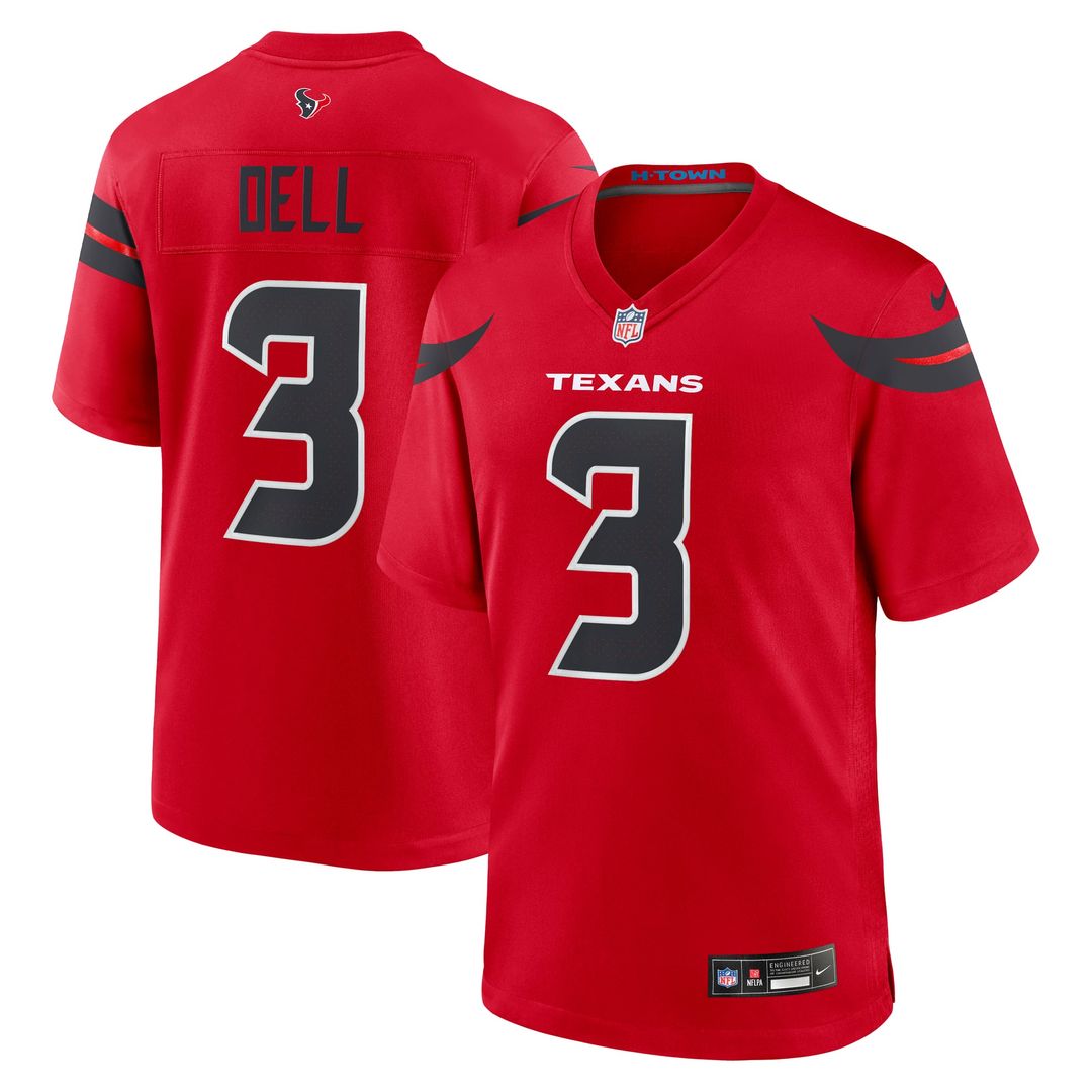 Tank Dell Houston Texans Red Alternate Game Jersey