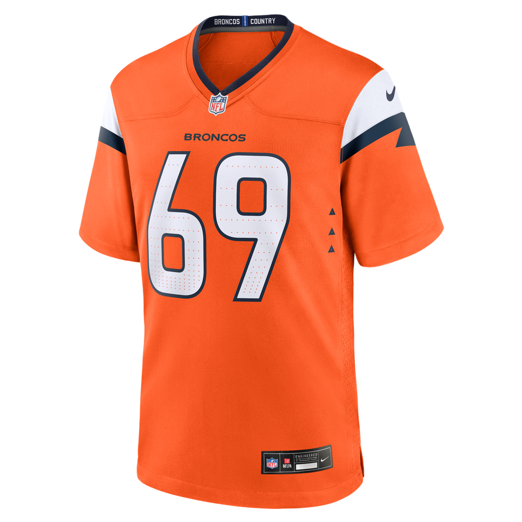 Mike McGlinchey Denver Broncos Orange Team Game Jersey