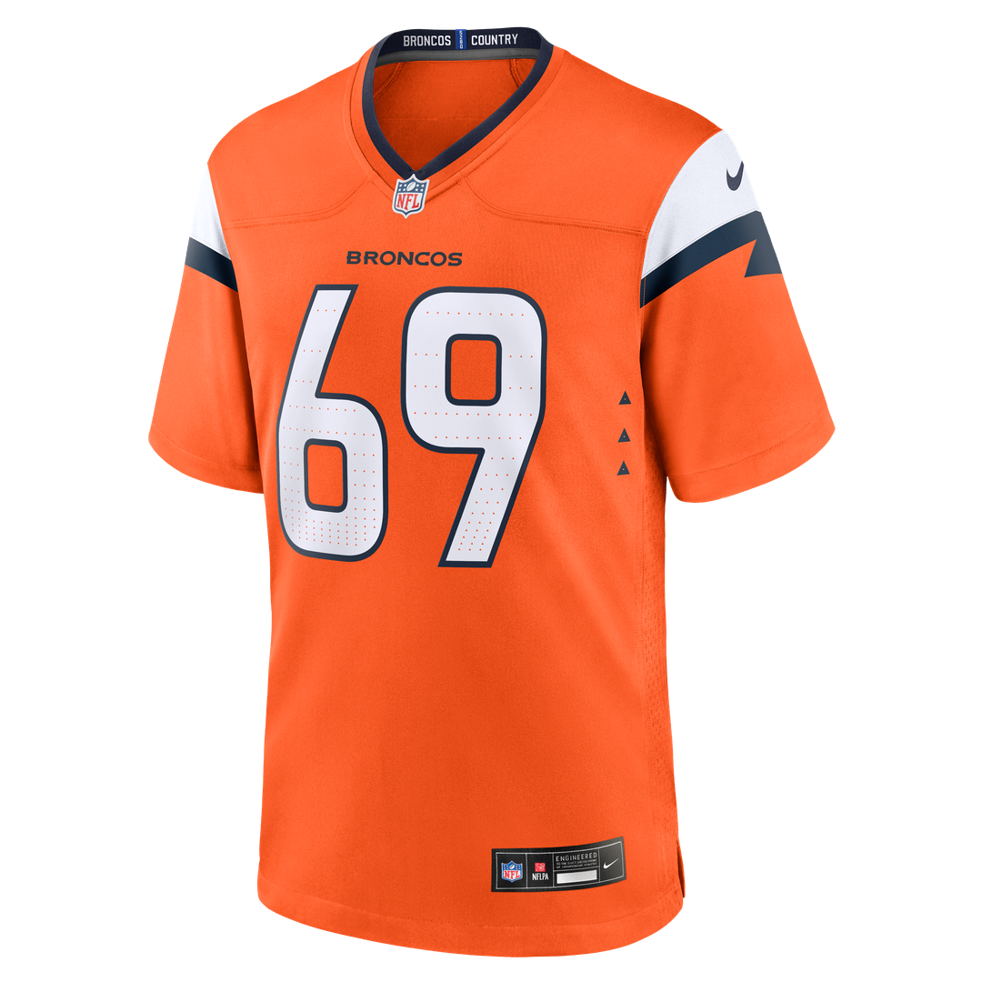 Mike McGlinchey Denver Broncos Orange Team Game Jersey