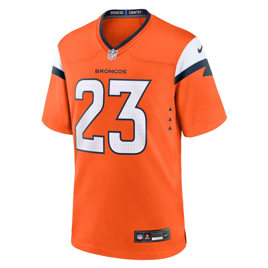 Jahdae Barron Denver Broncos Orange Team Game Jersey