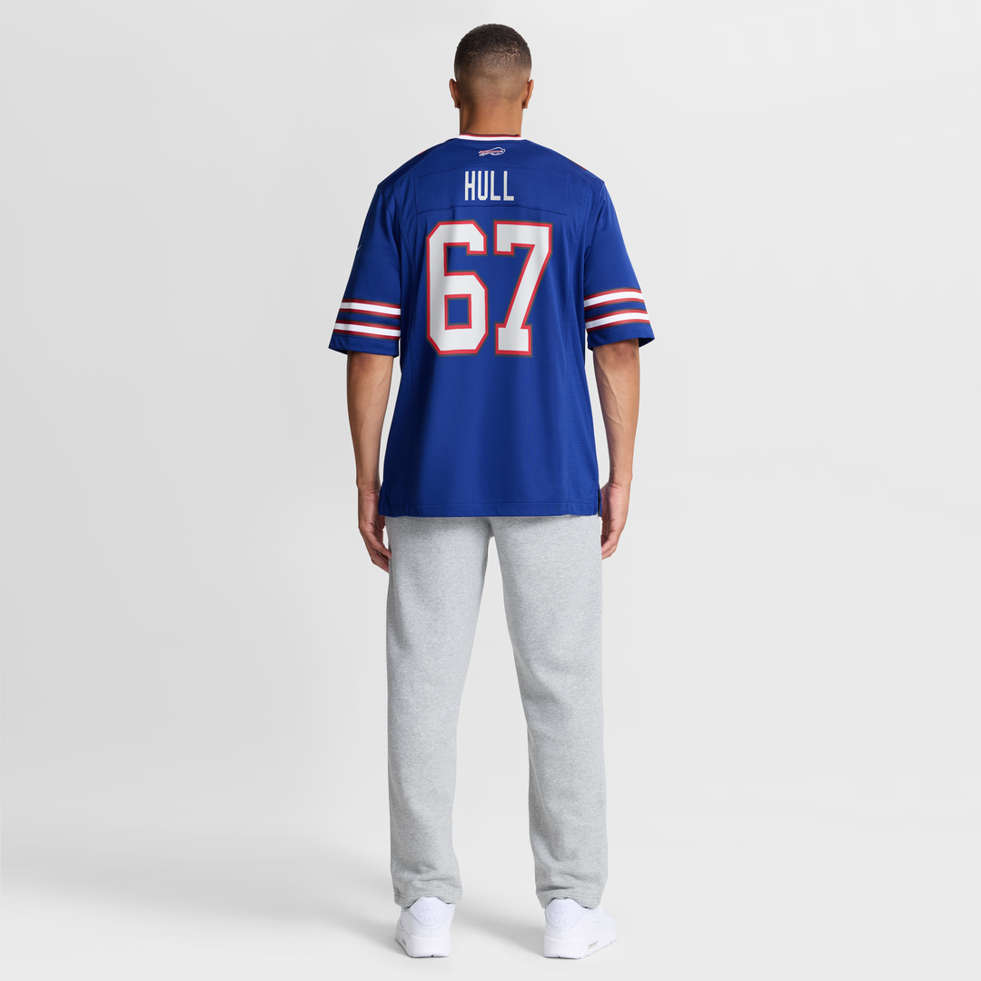 Kent Hull Buffalo Bills Royal Game Retired Player Jersey