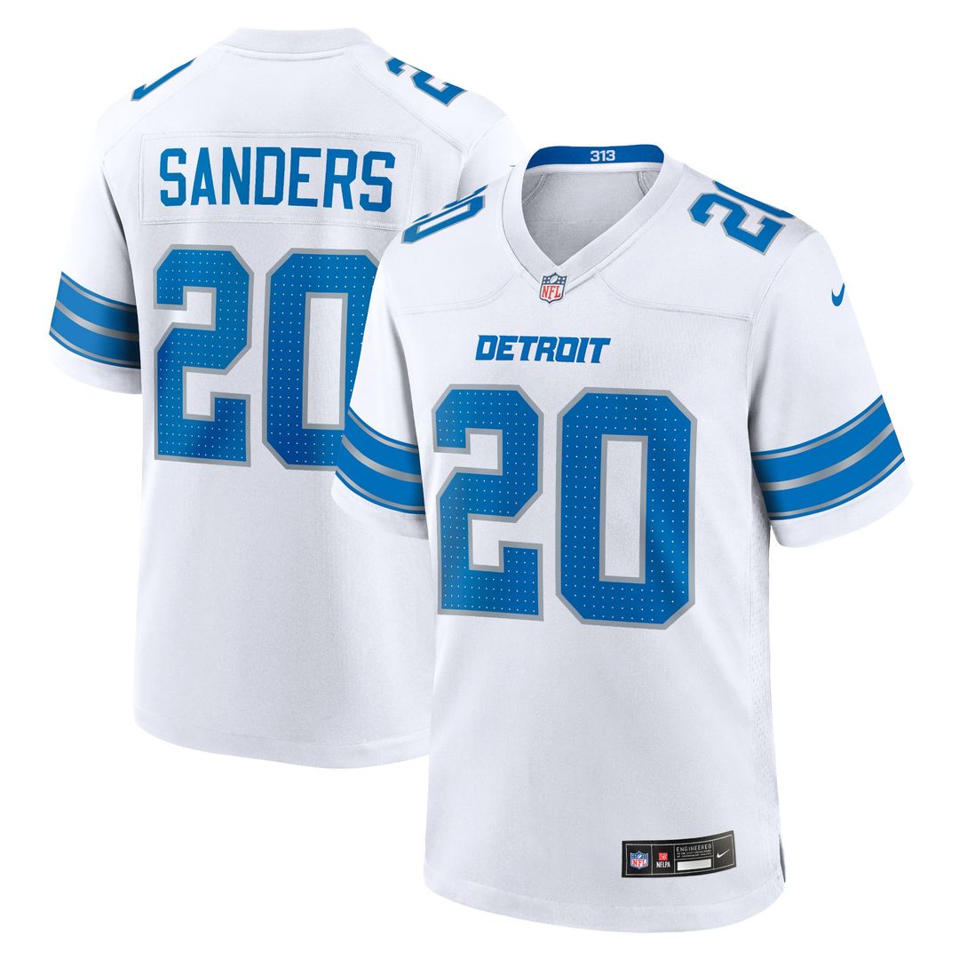 Barry Sanders Detroit Lions Blue Retired Player Game Jersey