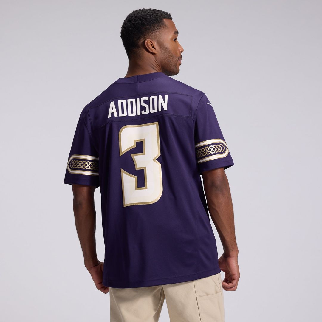 Jordan Addison Minnesota Vikings Purple 2026 Rivalries Collection Stitched Limited Jersey