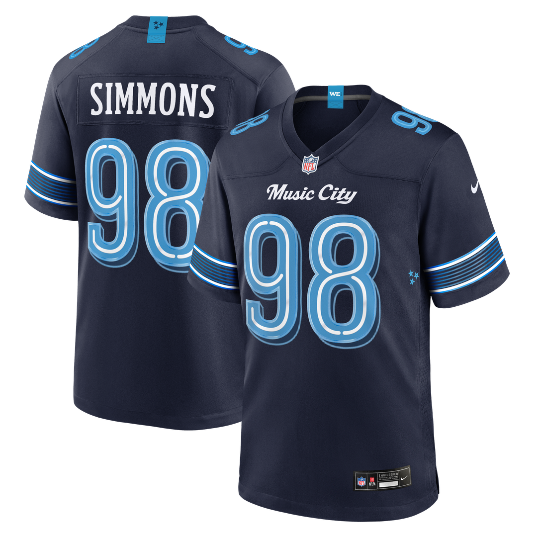 Jeffery Simmons Tennessee Titans Navy 2026 Rivalries Collection Game Jersey