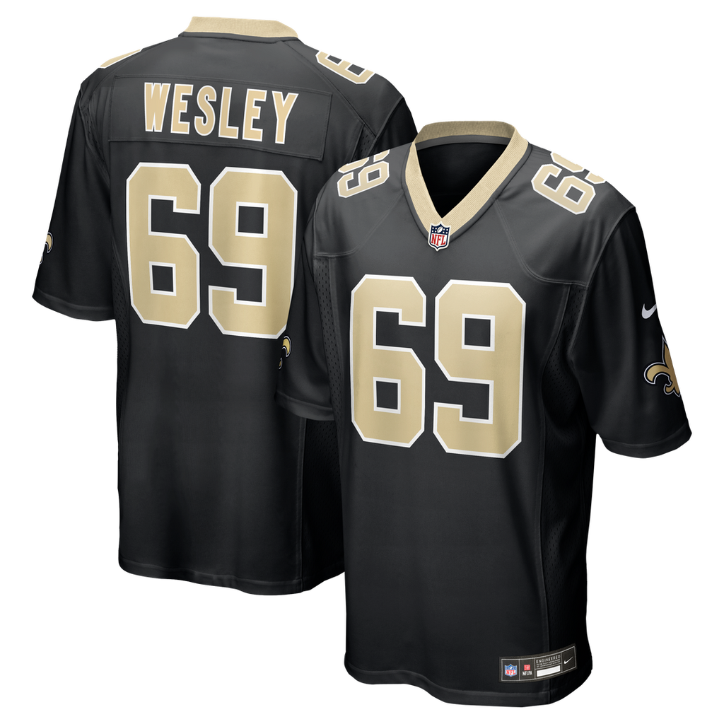 Barry Wesley New Orleans Saints Black Team Game Jersey