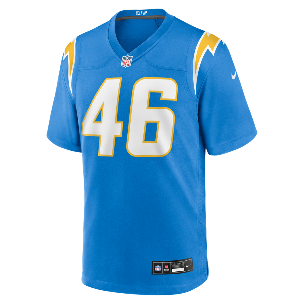 Nikko Reed Los Angeles Chargers Powder Blue Team Game Jersey