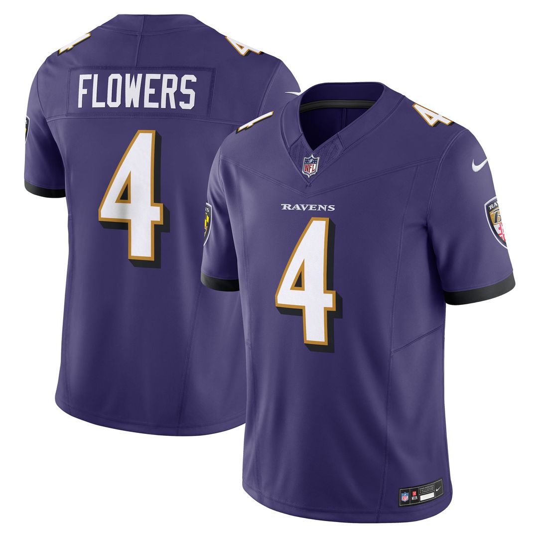 Zay Flowers Baltimore Ravens Purple Vapor F.U.S.E. Limited Jersey