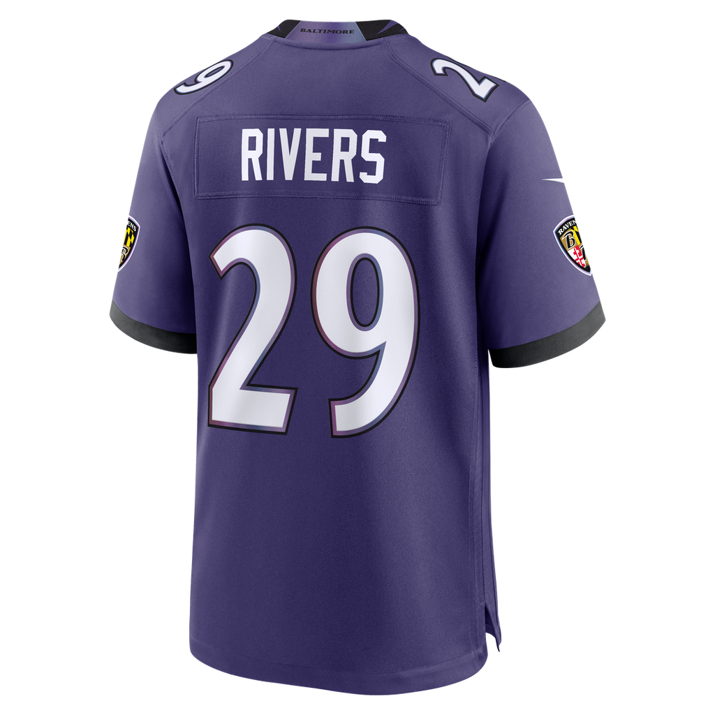 Chandler Rivers Baltimore Ravens Purple Team Game Jersey