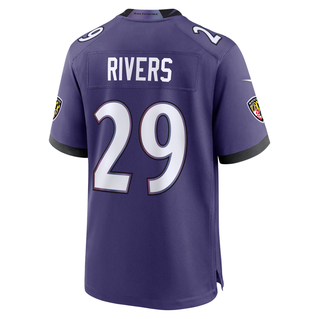 Chandler Rivers Baltimore Ravens Purple Team Game Jersey