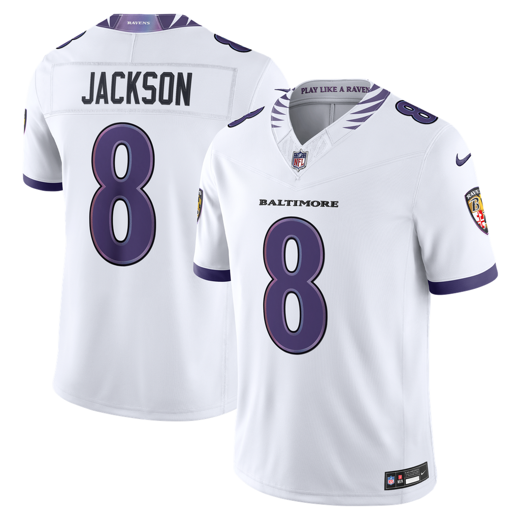 Lamar Jackson Baltimore Ravens White Vapor F.U.S.E. Stitched Limited Jersey